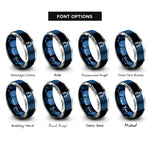 font options for inside engraving on blue & gray gate sign rings