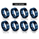 font options for inside engraving on blue gate sign rings