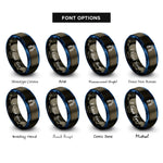 font options for inside engraving on gunmetal & blue gate sign rings