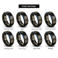 font options for inside engraving on gunmetal & blue gate sign rings
