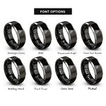 font options for inside engraving on black & grey gated shifter rings