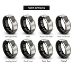 font options for inside engraving on black & grey gated shifter rings