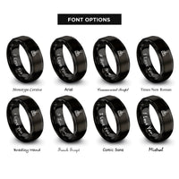 font options for inside engraving on black gated shifter rings