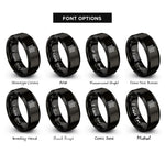 font options for inside engraving on black gates of heaven rings