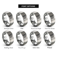 font options for inside engraving on gray gates of heaven rings