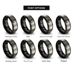 font options for inside engraving on black & gray gateway arch rings