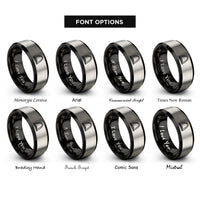 font options for inside engraving on black & grey gateway arch rings