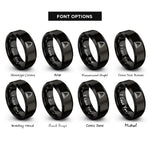 font options for inside engraving on black gateway arch rings