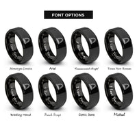 font options for inside engraving on black gateway arch rings