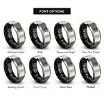 font options for inside engraving on black & grey gauntlet fist rings