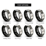 font options for inside engraving on black & gray gavel rings