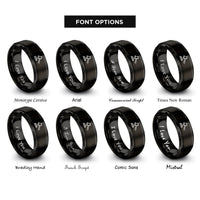 font options for inside engraving on black gavel rings
