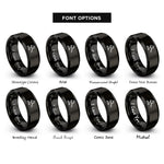 font options for inside engraving on black gavel rings