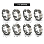 font options for inside engraving on grey gavel rings