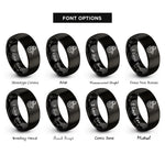font options for inside engraving on black gavel over globe rings