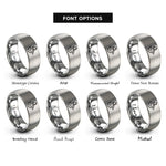 font options for inside engraving on silver gavel over globe rings