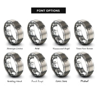 font options for inside engraving on grey gavel over globe rings