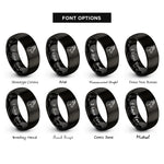 font options for inside engraving on black gazelle rings