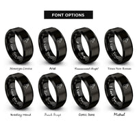 font options for inside engraving on black gazelle rings