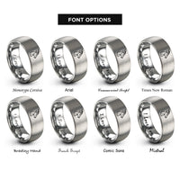 font options for inside engraving on silver gazelle rings