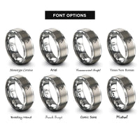 font options for inside engraving on grey gazelle rings