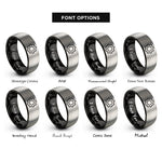 font options for inside engraving on black & grey gear badge rings