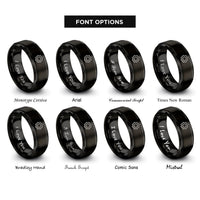 font options for inside engraving on black gear badge rings