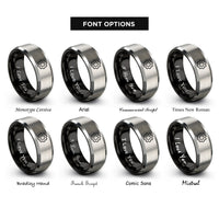 font options for inside engraving on black & gray gear rings