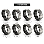 font options for inside engraving on black & gray gear rings