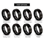 font options for inside engraving on black gear rings
