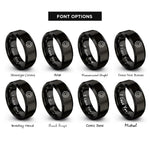 font options for inside engraving on black gear rings