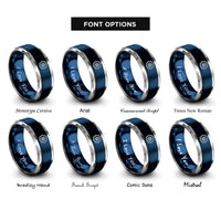 font options for inside engraving on blue & gray gear rings