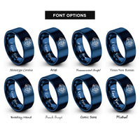font options for inside engraving on blue gear brain rings