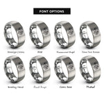 font options for inside engraving on silver gear brain rings