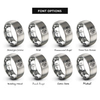 font options for inside engraving on silver gear brain rings