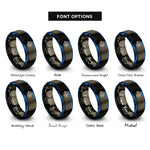 font options for inside engraving on gunmetal & blue gear brain rings