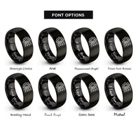 font options for inside engraving on black gear circuit rings