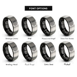 font options for inside engraving on black & gray gear cog rings