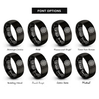 font options for inside engraving on black gear cog rings