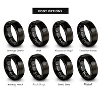 font options for inside engraving on black gear cog rings