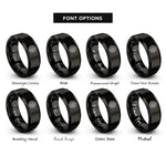 font options for inside engraving on black gear cog rings