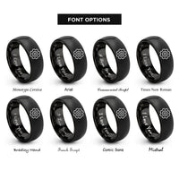 font options for inside engraving on black gear emblem rings