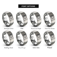 font options for inside engraving on grey gear rings