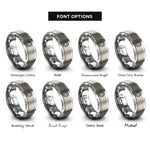 font options for inside engraving on grey gear rings