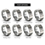 font options for inside engraving on silver gear rings
