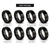 font options for inside engraving on black gear skull rings