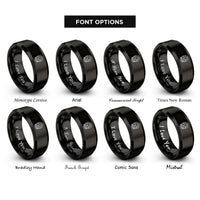 font options for inside engraving on black gear skull rings