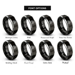 font options for inside engraving on black & grey gear train rings