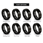font options for inside engraving on black gear train rings