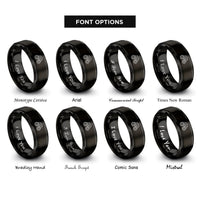 font options for inside engraving on black gear train rings